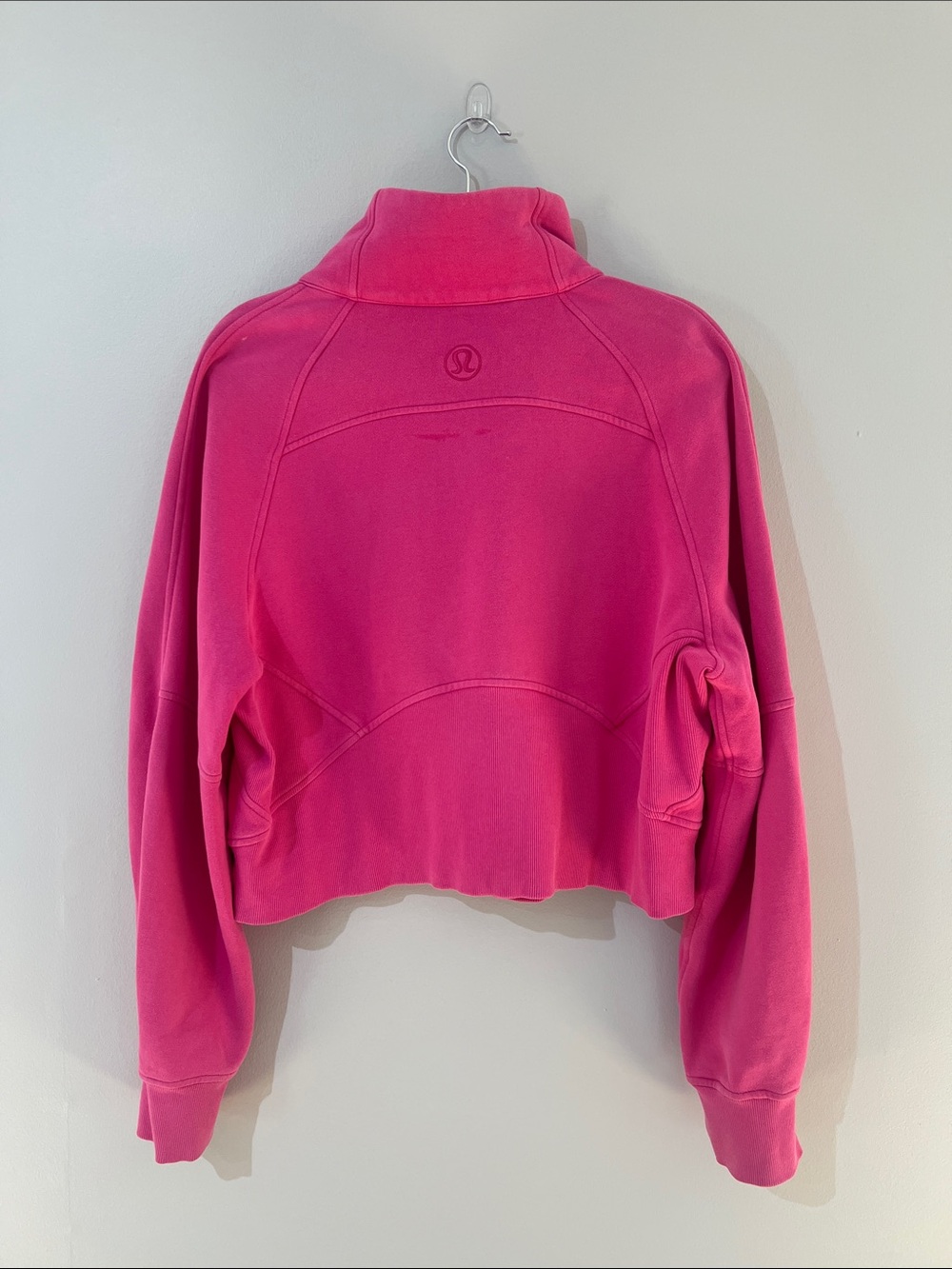 Lululemon Scuba Oversized Funnel Neck Half Zip •M/L • Sonic Pink + Water Bottle - Picture 7 of 10
